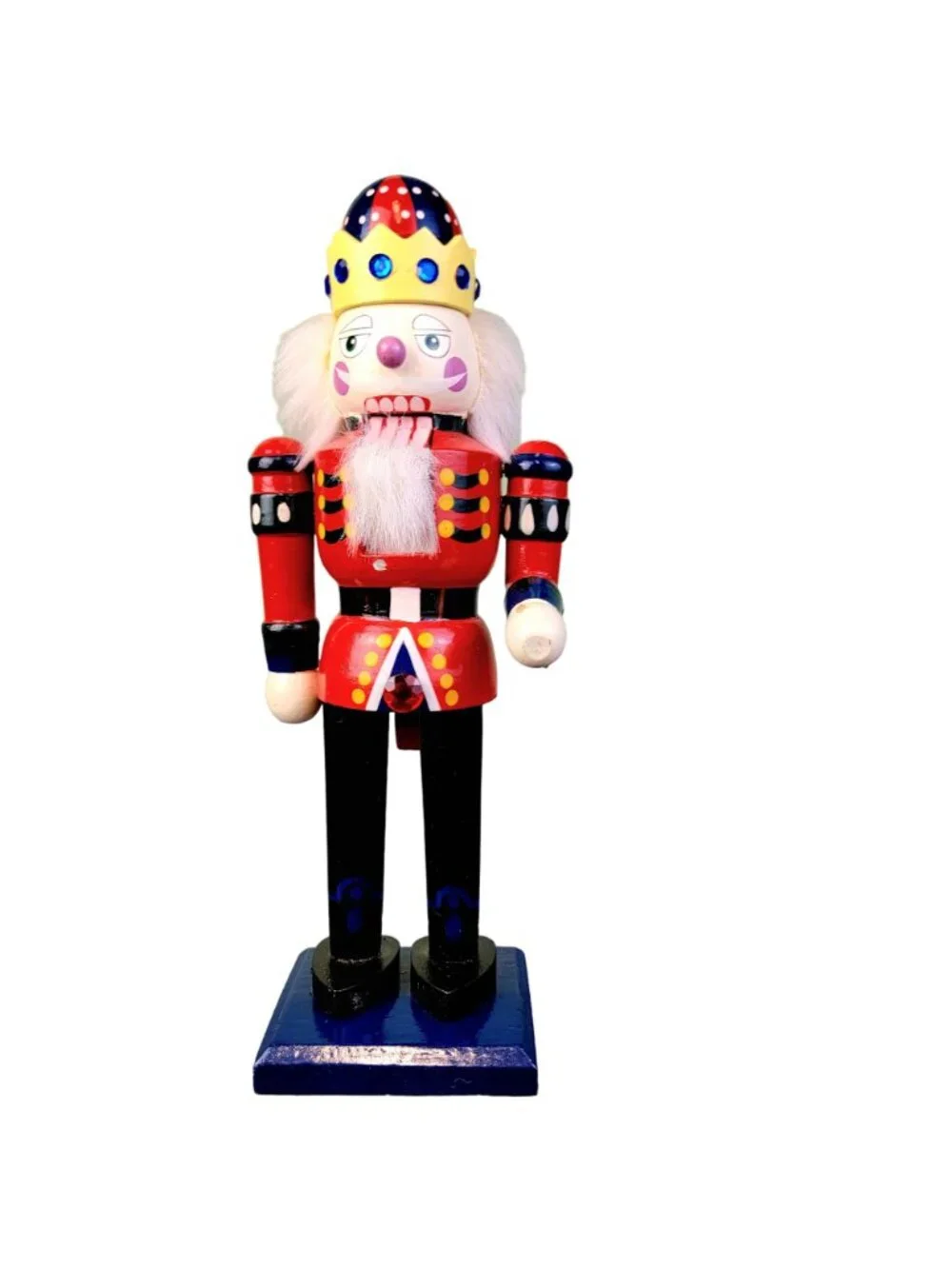 Colorful King Vintage 12 Inch Nutcracker Christmas Home Decor Holiday Jewel Blue